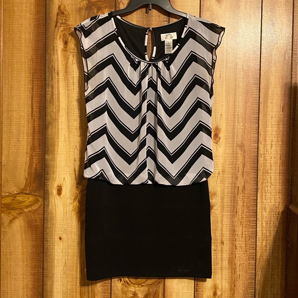 Black and White Chevron Dress